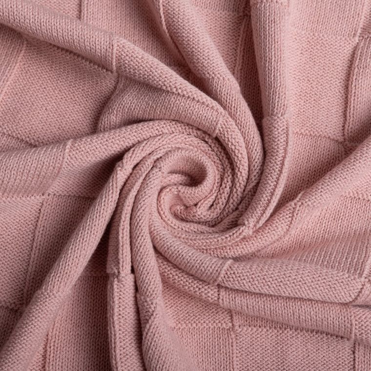 Babymatex, Kwadraty, kocyk bawełniany, różowy, 80-100 cm