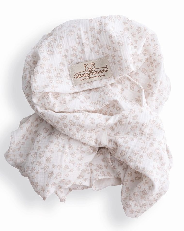 BabyMatex, otulacz muślinowy, róże, 80-120 cm