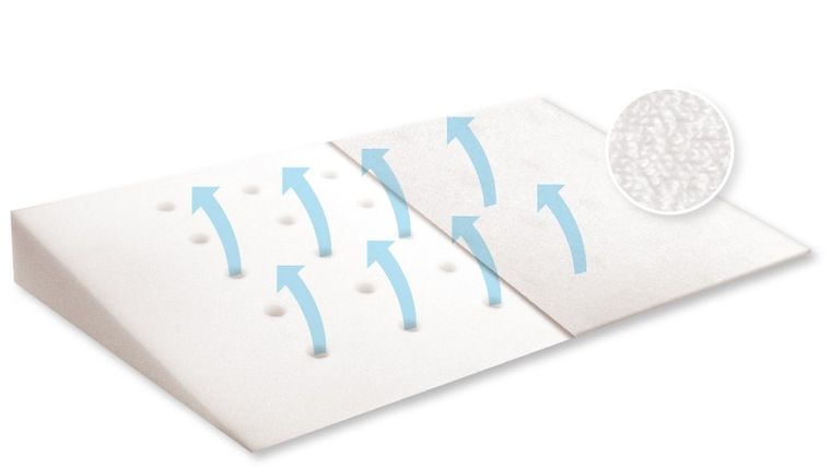 BabyMatex, poduszka frotte dla niemowląt klin, ecru, 60-36 cm