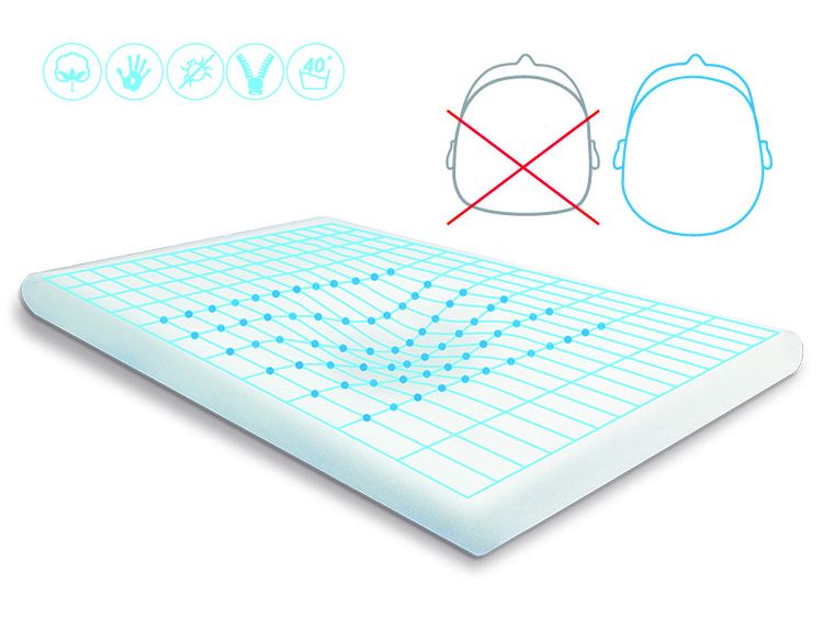 BabyMatex, poduszka z pianki termoplastycznej, memo, biała, 48-26 cm