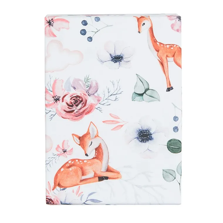 BabyMatex, prześcieradło bawełniane do gondoli/kosza Mojżesza, sarenki, 75-35 cm