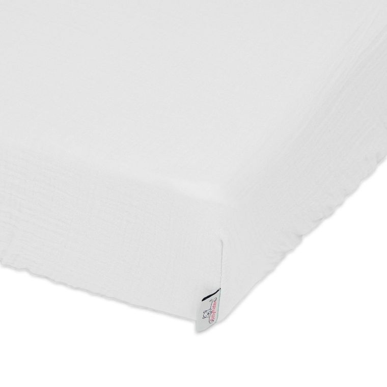 BabyMatex, prześcieradło muślinowe z gumą, do gondoli, białe, 35-75 cm