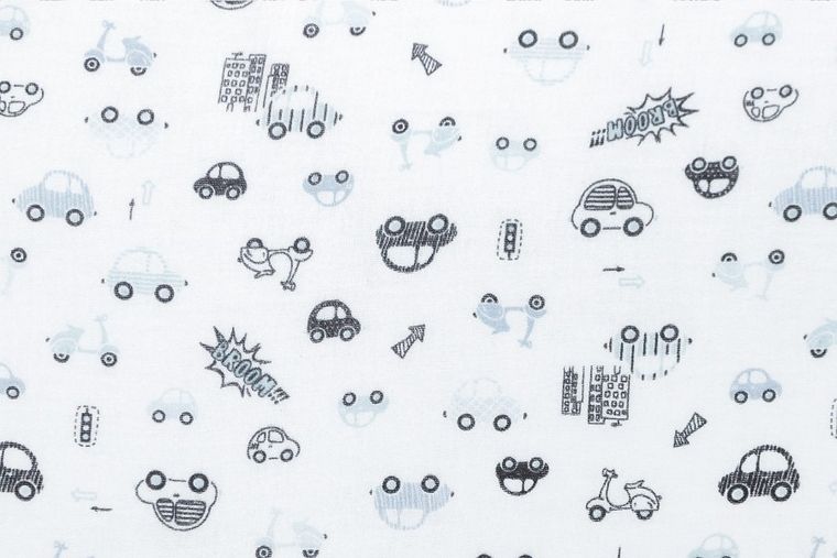 BabyMatex, prześcieradło z gumką, muślin, samochody, 60-120 cm