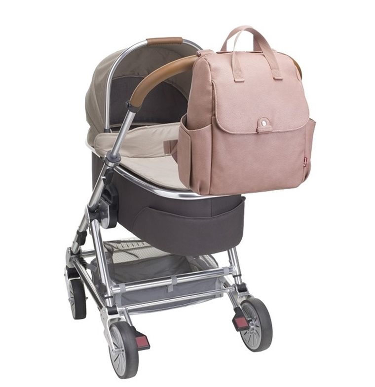 Babymel, Robyn, torba i plecak dla mamy, eko skóra, Dusty Pink