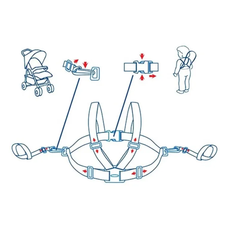 BabyOno, First Steps, szelki dla dzieci spacerowe i do wózka, morskie