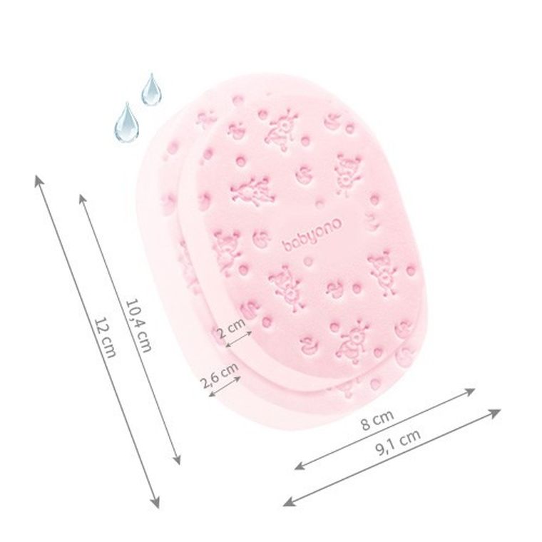 BabyOno, gąbka kąpielowa dla dzieci i niemowląt, różowa