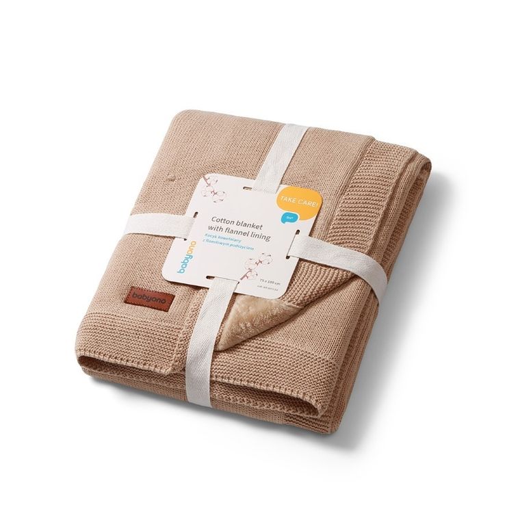 BabyOno, kocyk bawełniany z ociepleniem, ciemny beż, 75-100 cm