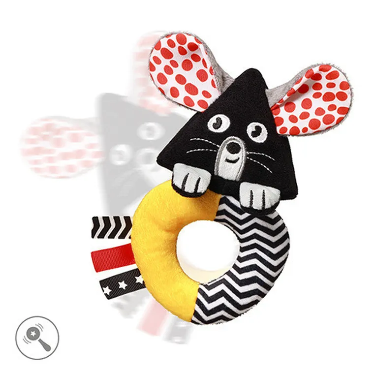 BabyOno, miękka grzechotka kontrastowa, Mouse