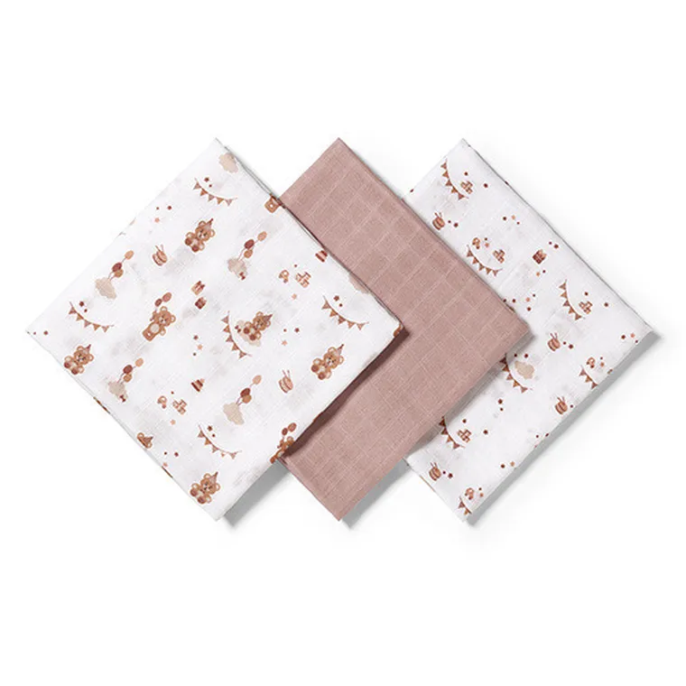 BabyOno, Natural Bamboo, naturalne pieluszki z włókien bambusa, brązowy, 70-70 cm, 3 szt.