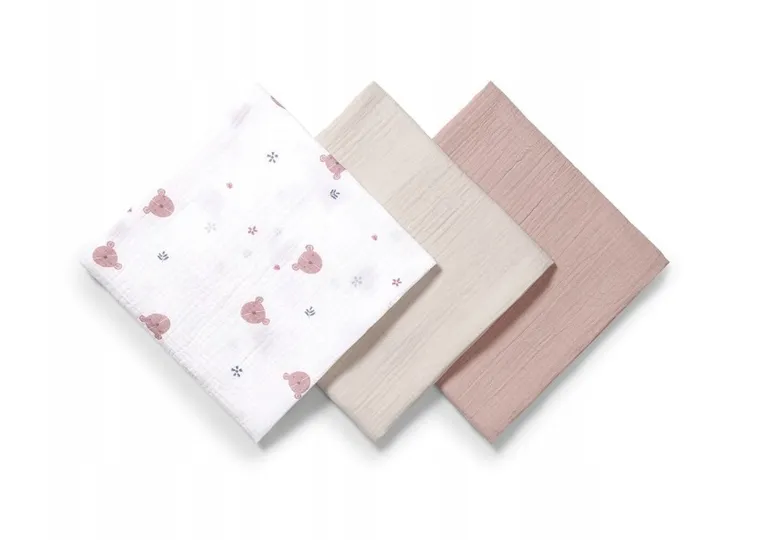 BabyOno, pieluszki muślinowe marszczone, szare, 70-70 cm, 3 szt.