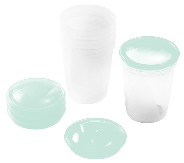 BabyOno, pojemniki do przechowywania pokarmu, 4 szt. + ustnik