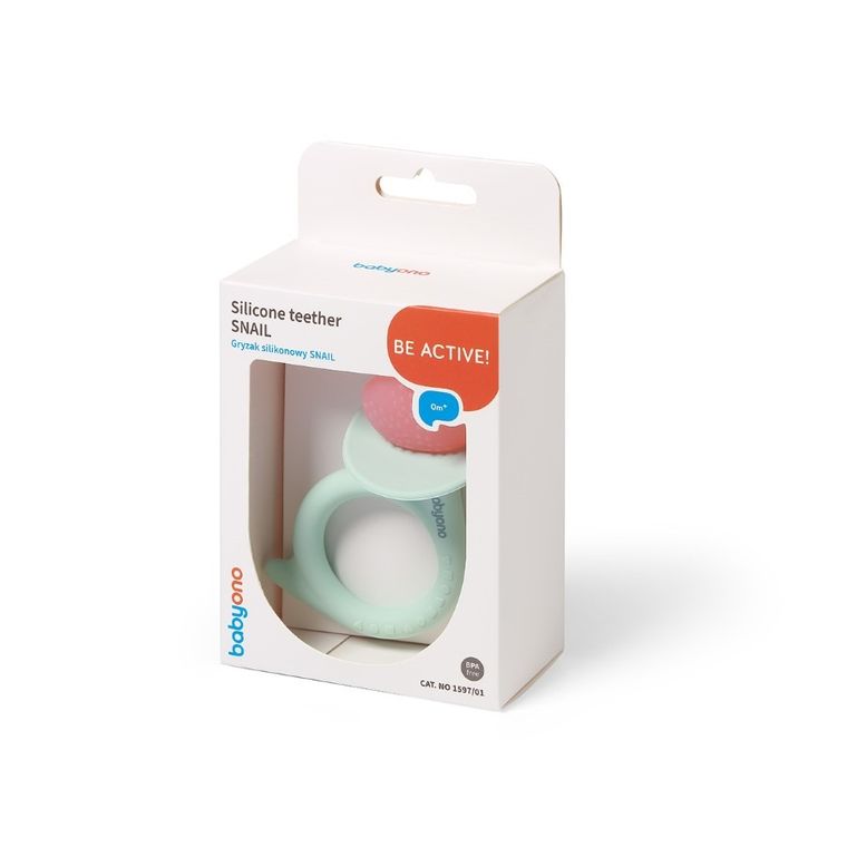 BabyOno, Ślimak, gryzak silikonowy, miętowy