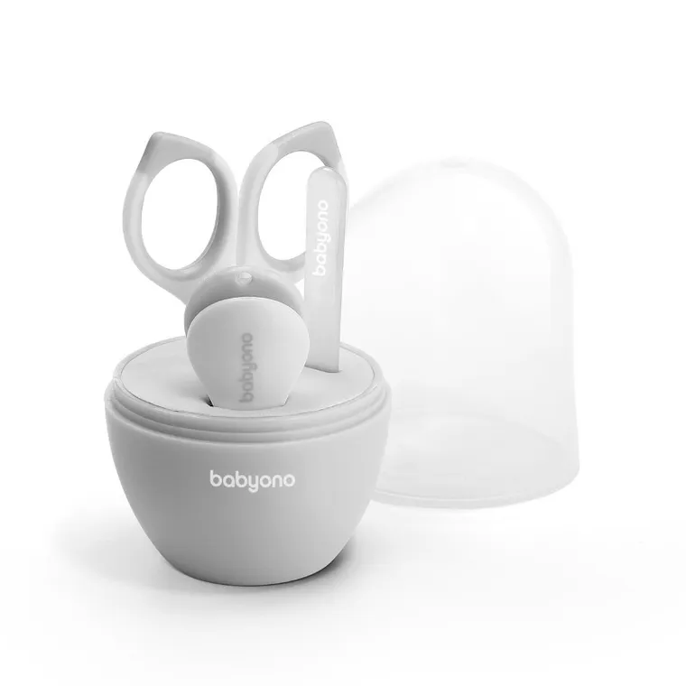 BabyOno, zestaw do pielęgnacji paznokci dla dzieci i niemowląt, szary