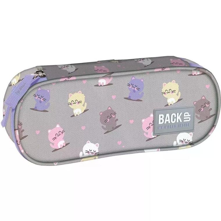 BackUp, piórnik, owalny, Kotki Kawaii