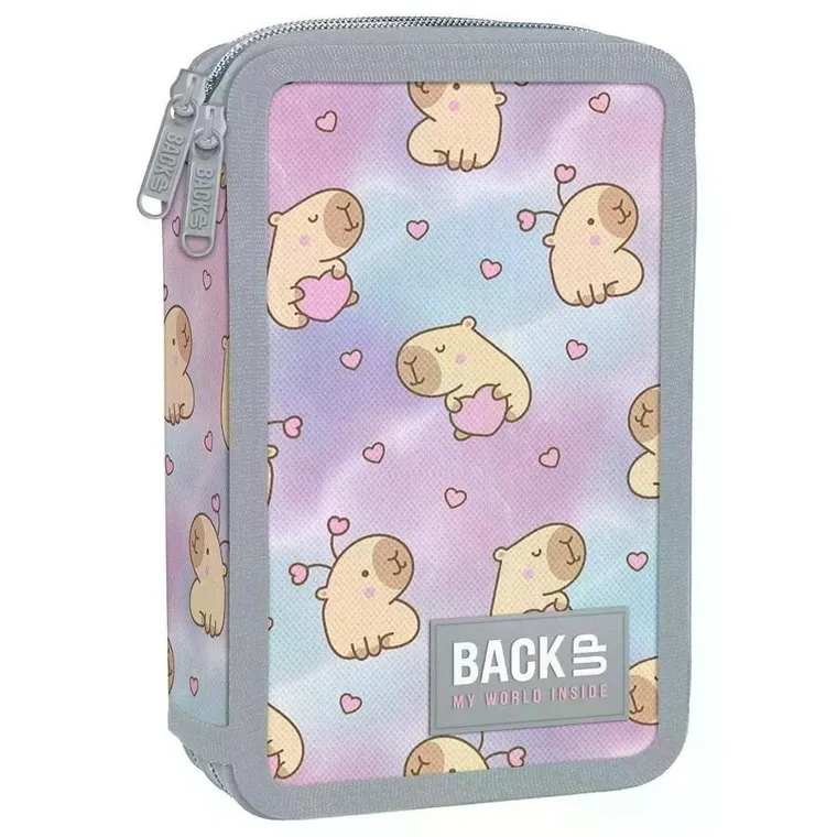 BackUp, piórnik rozkładany, podwójny, z wyposażeniem, Kapibara Dream