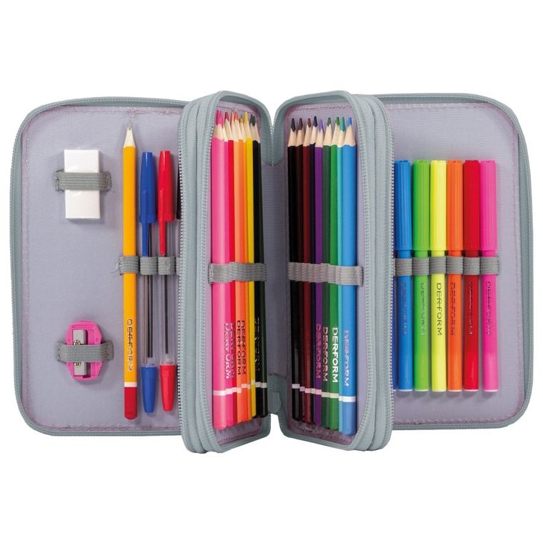 BackUp, piórnik rozkładany, potrójny, z wyposażeniem, Cute Dogs