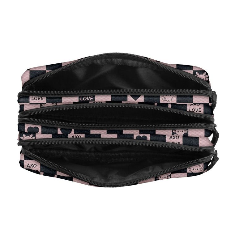 BackUp, piórnik saszetka, 3-komorowy, Axolot Heart