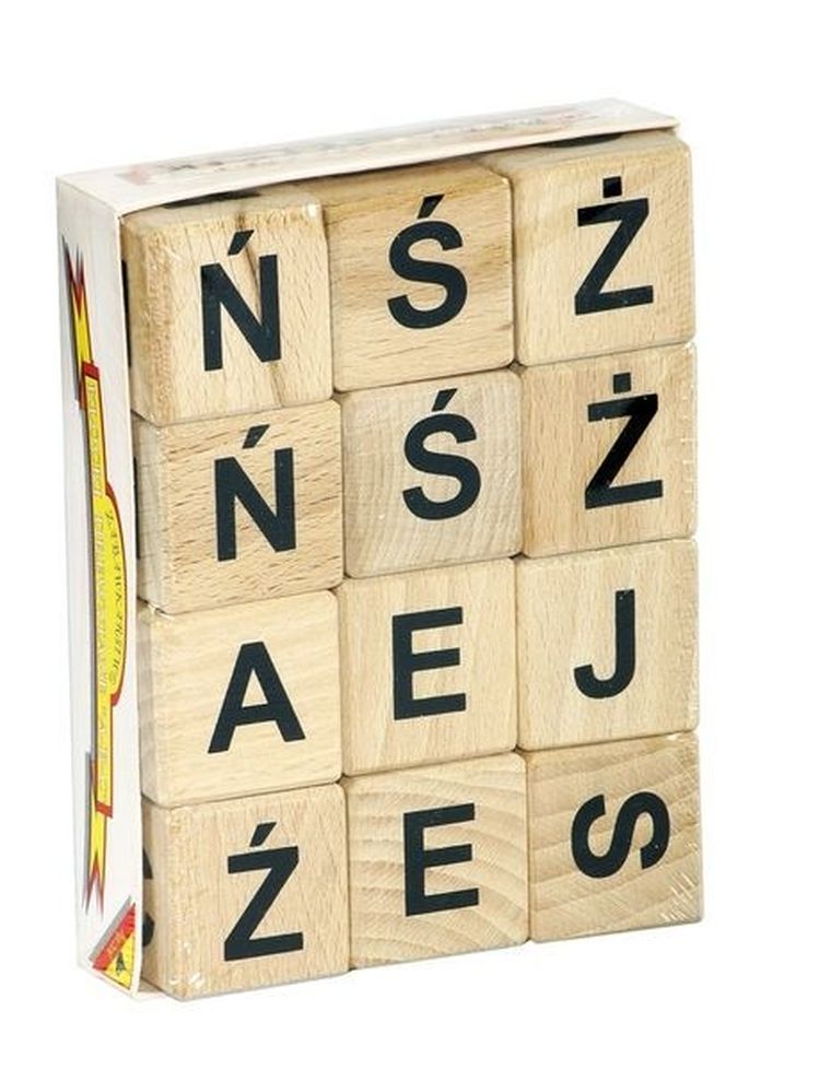 Bączek, Klocki drewniane, 1,2,3/A,B,C, 12 elementów