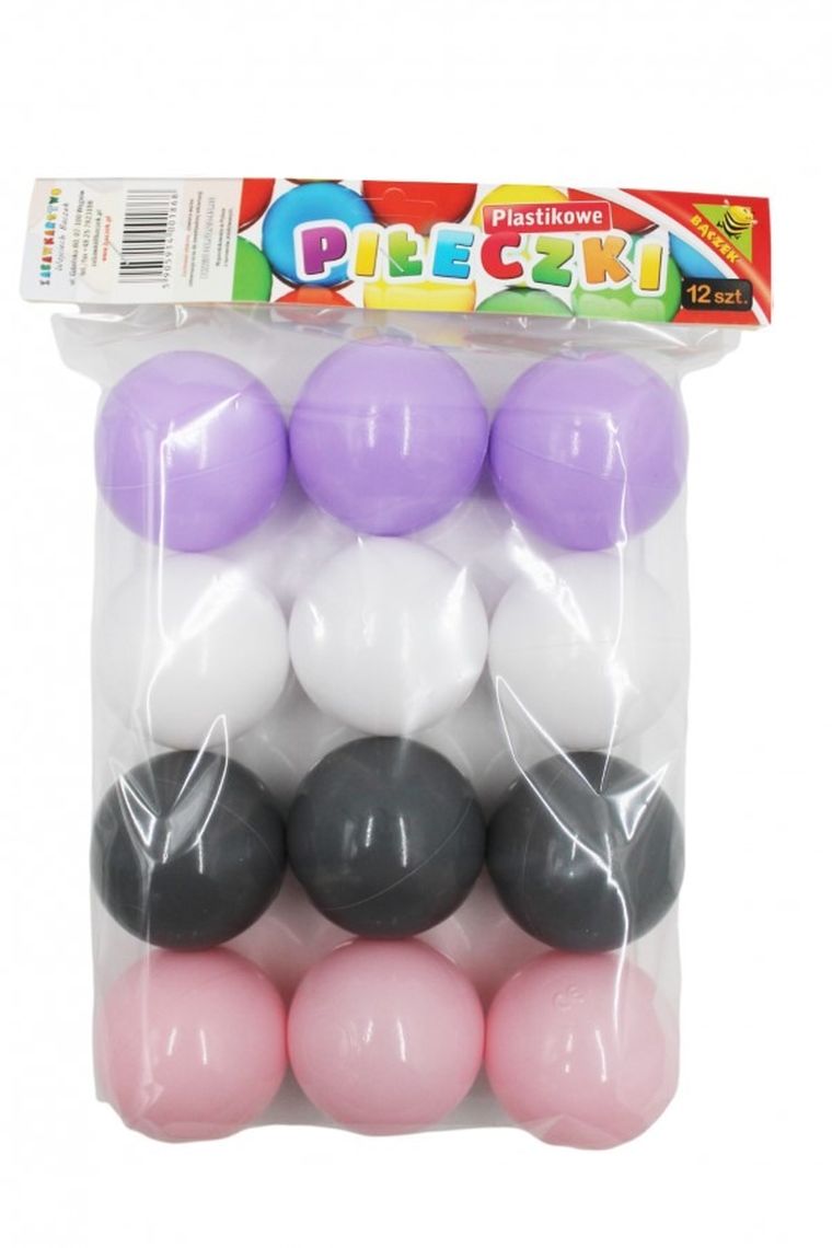 Baczek, piłki basenowe, 7 cm, 12 szt.