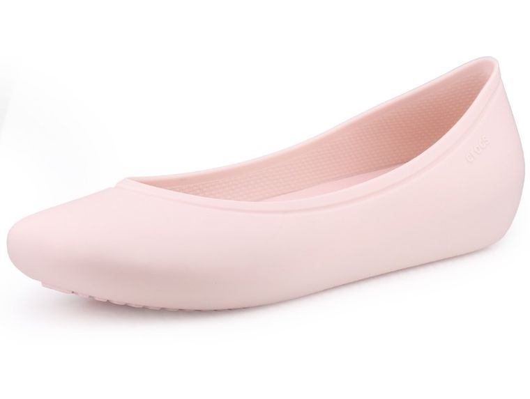 Baleriny damskie, różowe, Crocs Brooklyn Flat