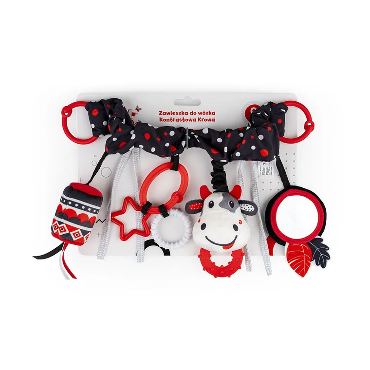 Balibazoo, kontrastowa krowa, zawieszka do wózka