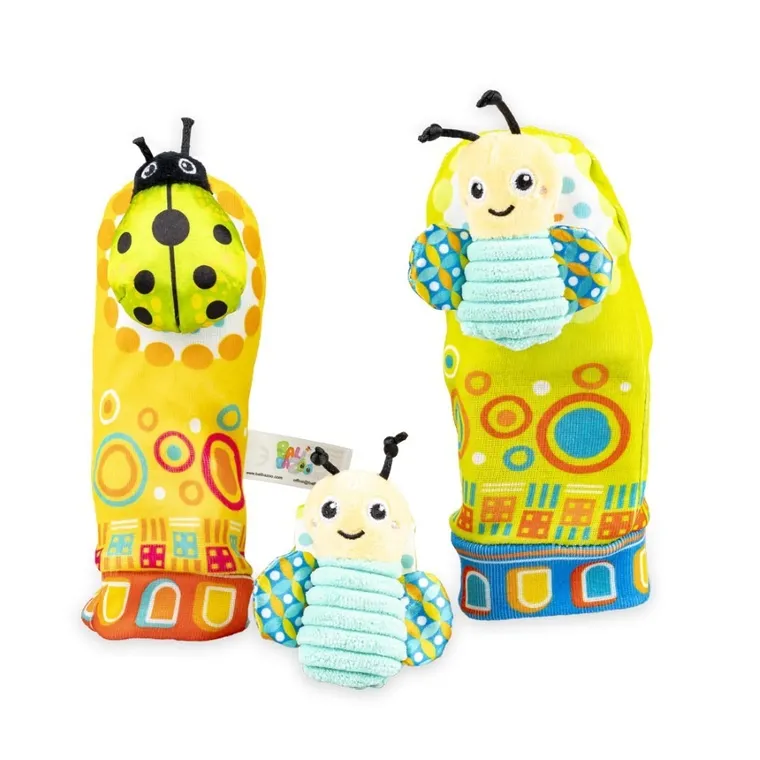 Balibazoo, Łąka, zestaw niemowlęcy: skarpetki i grzechotka na rączkę