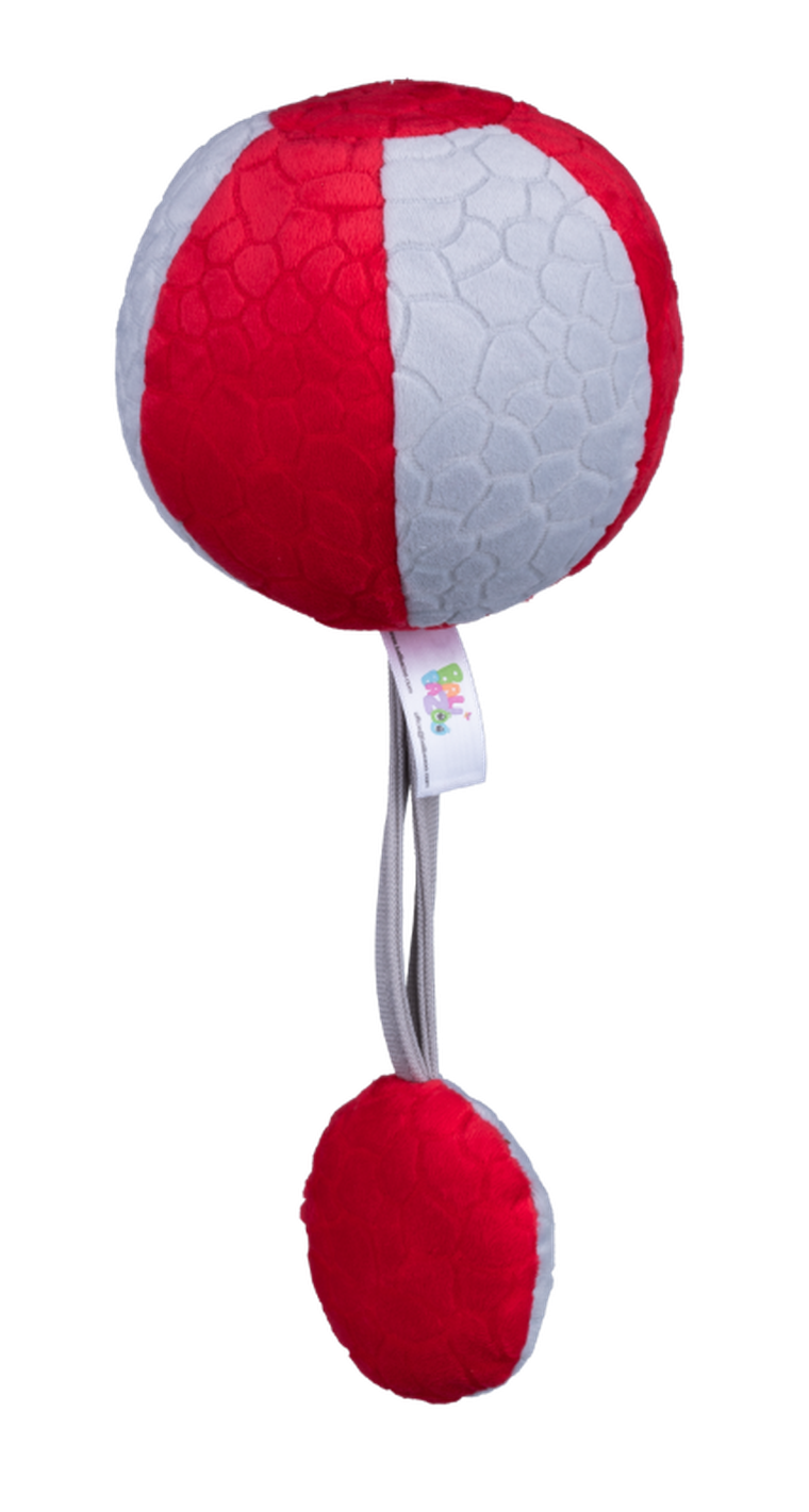 Balibazoo, piłka czerwono-szara, zabawka niemowlęca