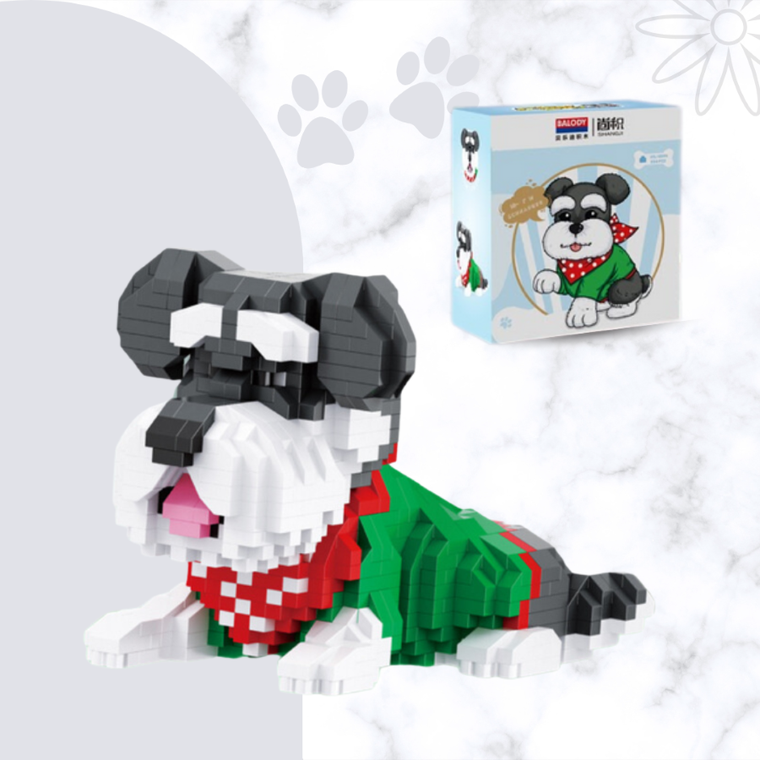 Balody, Pies Sznaucer z chustą, klocki konstrukcyjne, 886 elementów
