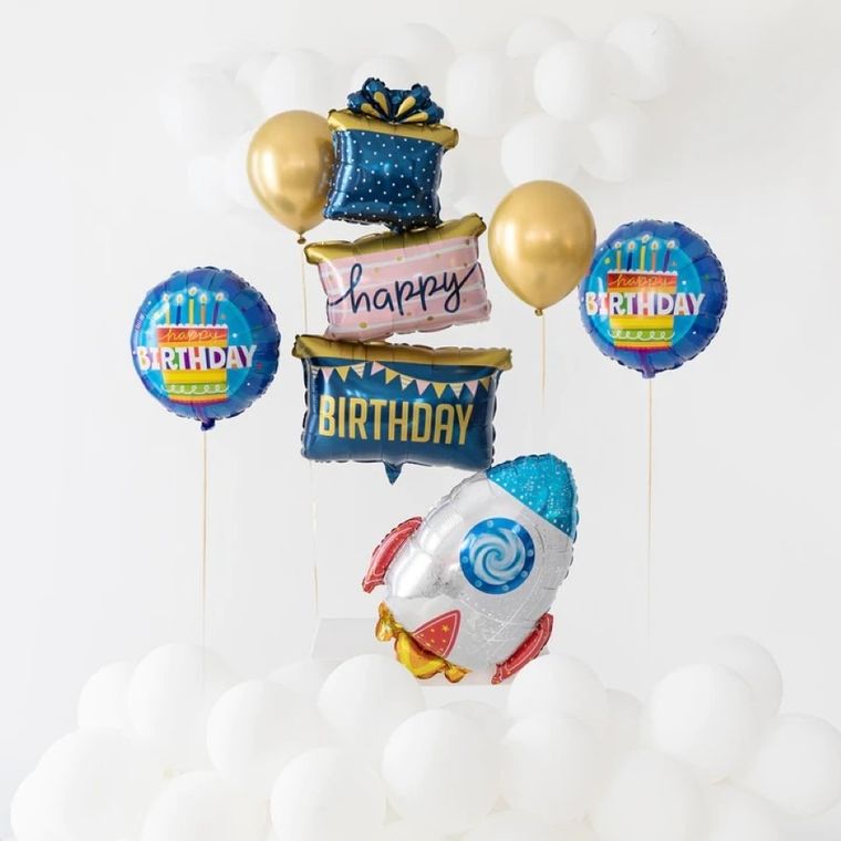 Balon foliowy, rakieta, kosmos, planety 56-75 cm