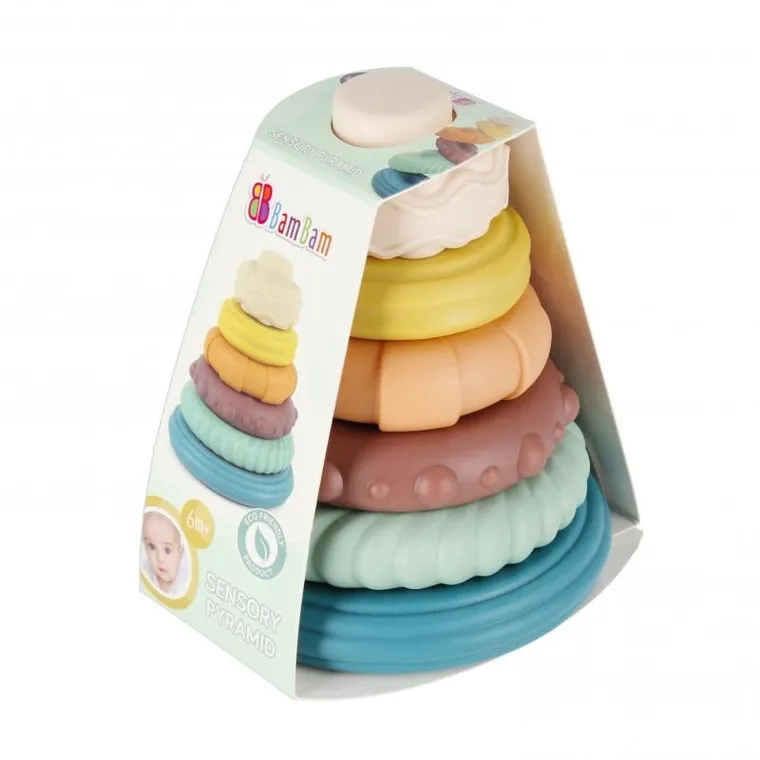 Bam Bam, piramidka sensoryczna, pastelowa