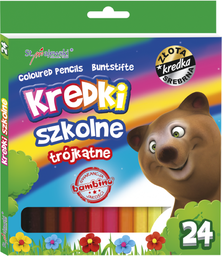 Bambino, kredki ołówkowe, trójkątne, 24 kolory