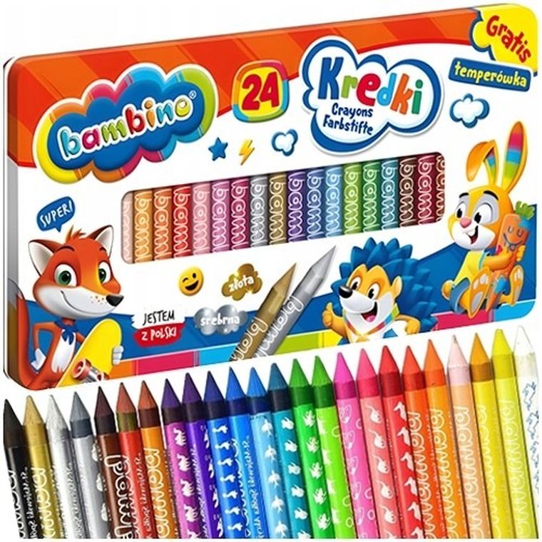 Bambino, kredki z temperówką, 24 kolory