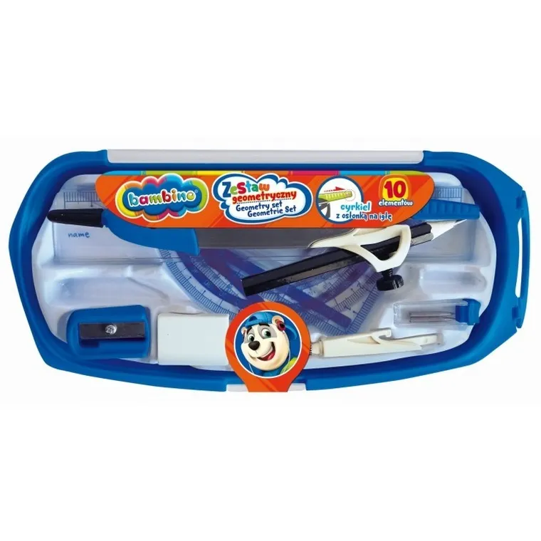 Bambino, zestaw geometryczny z cyrklem, 10 elementów