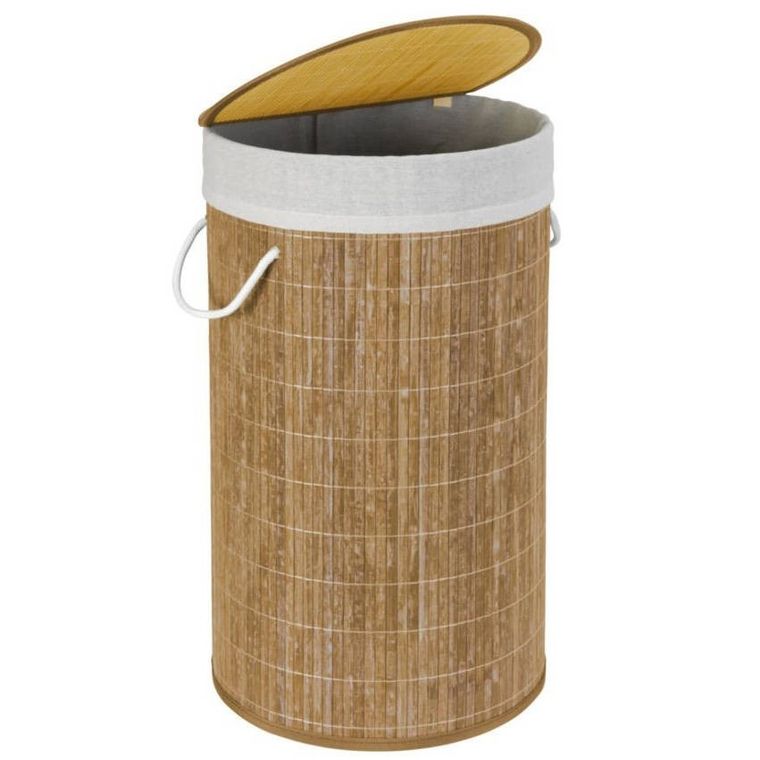 Bambusowy kosz na pranie, jasny brąz, 55l