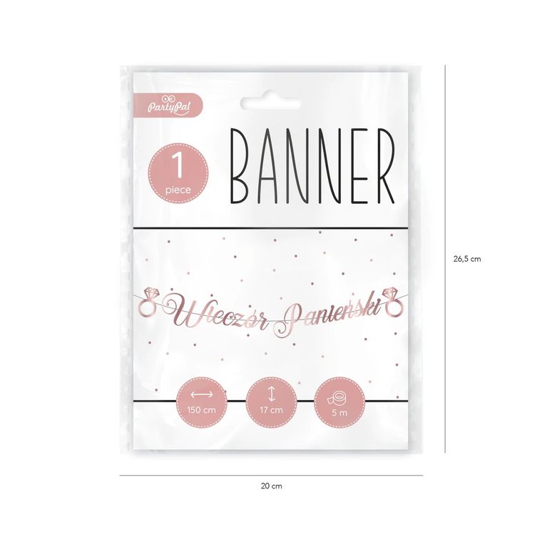 Baner, Wieczór Panieński, różowy, 150 cm