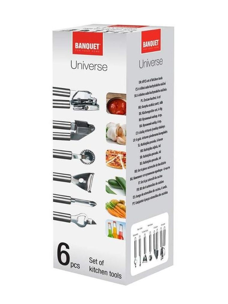 Banquet, Univer, akcesoria kuchenne nierdzewne, 6 szt.