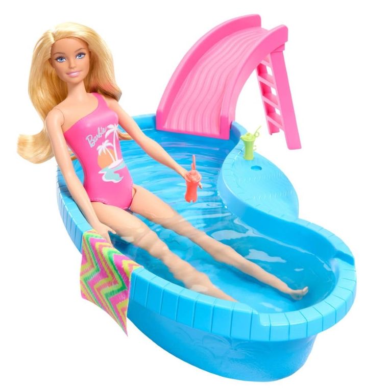 Barbie, Basen, zestaw z lalką i akcesoriami