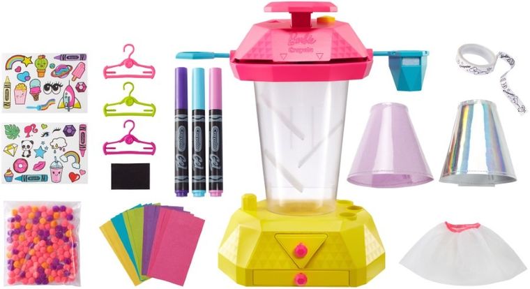 Barbie Crayola, Studio spódniczek konfetti, zestaw kreatywny z lalką i akcesoriami