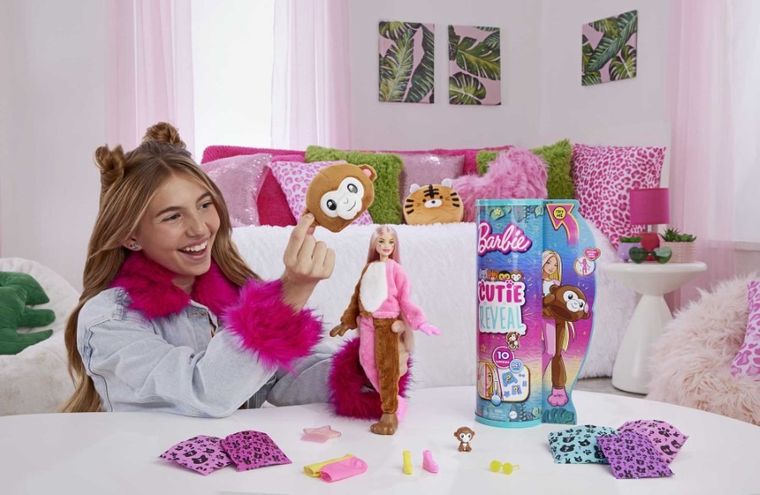 Barbie, Cutie Reveal, Małpka, lalka z serii Dżungla