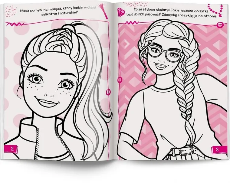 Barbie. Malowanka A5. Makijaże i biżuteria. Naklejki