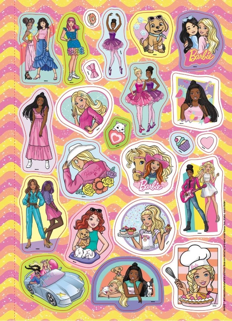 Barbie. Megakolorowanka. Brokatowe naklejki