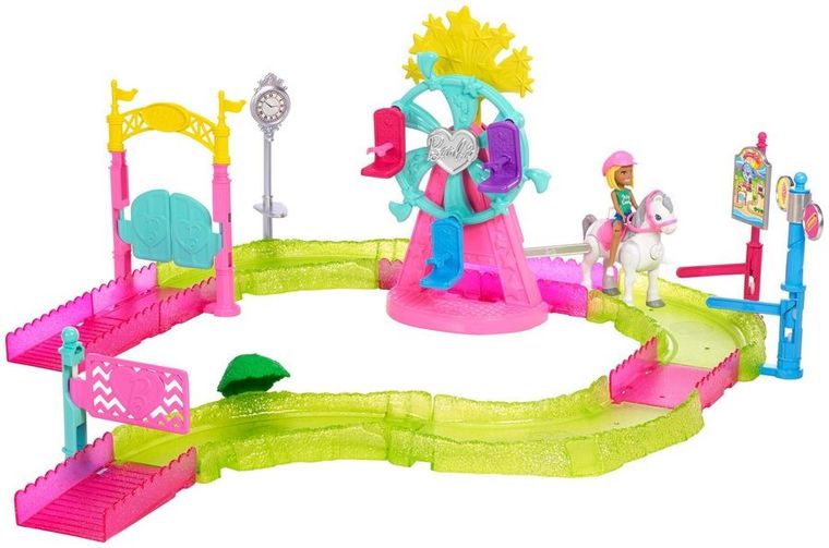 Barbie, On the Go, Wesołe miasteczko, zestaw z kucykiem i lalką