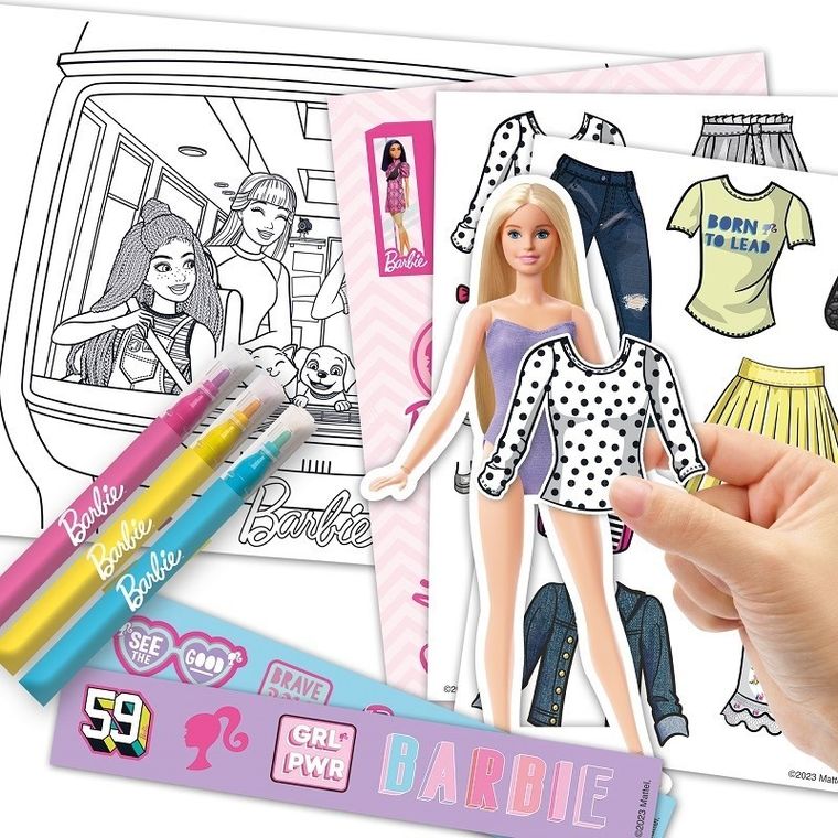 Barbie, zestaw kreatywny z naklejkami