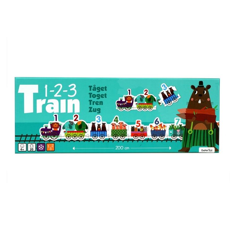 Barbo Toys, Duży Pociąg, Nauka Liczenia, puzzle, 20 elementów
