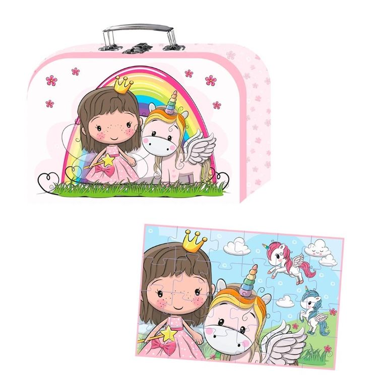 Barbo Toys, Lillie i Ellie, puzzle w walizce, 24 elementy