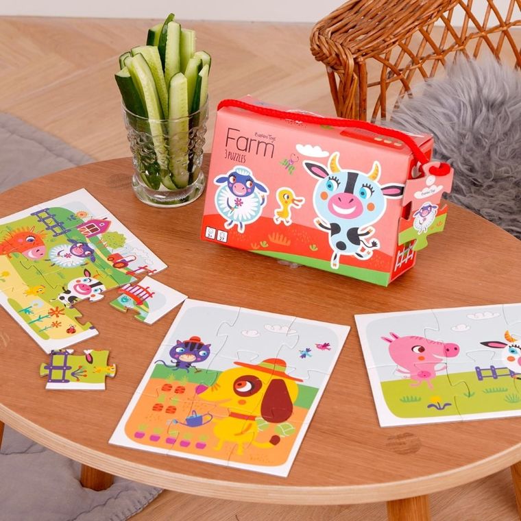 Barbo Toys, Little Bright Ones, Farma, moje pierwsze puzzle, 3 układanki