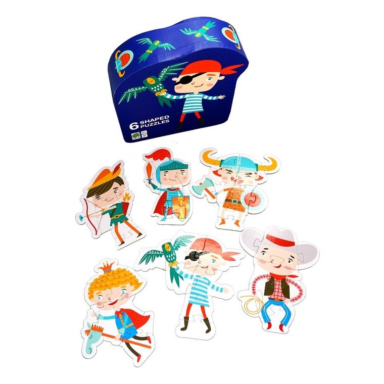 Barbo Toys, Pirat, puzzle w ozdobnym pudełku, 6 układanek