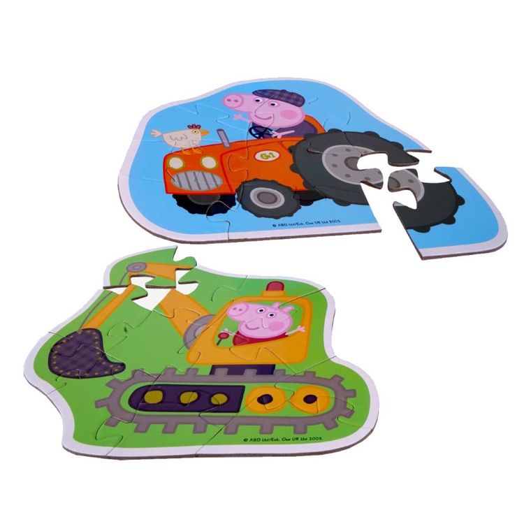 Barbo Toys, Świnka Peppa, Farmer George, puzzle w ozdobnym pudełku, 2 układanki