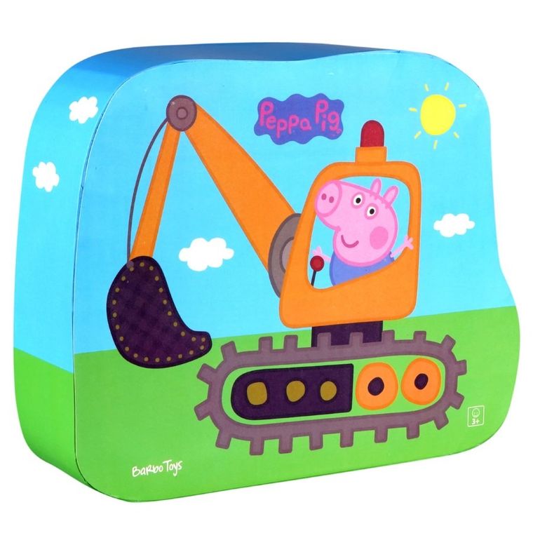 Barbo Toys, Świnka Peppa, George na budowie, puzzle w ozdobnym pudełku, 20 elementów