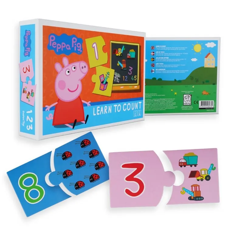 Barbo Toys, Świnka Peppa, Nauka liczenia, puzzle edukacyjne, 10 układanek, 20 elementów